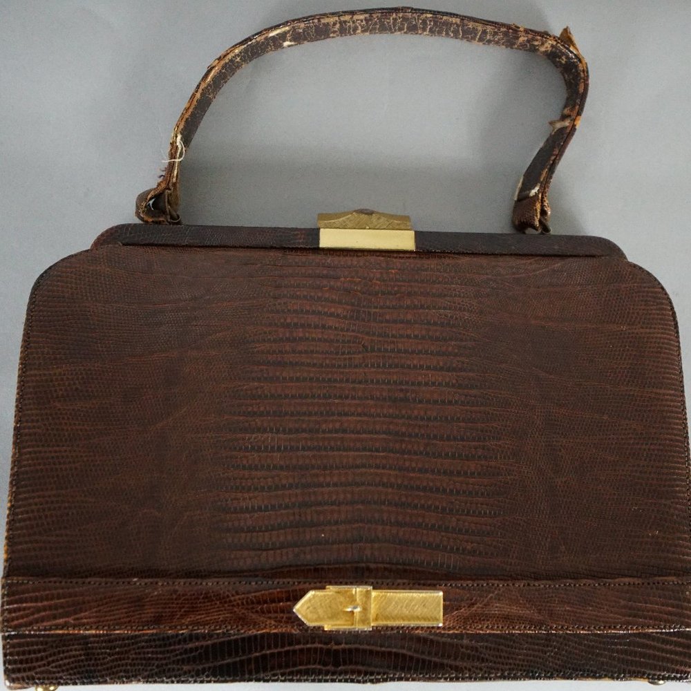 Bellestone – Vintage Brown LIZARD Handbag